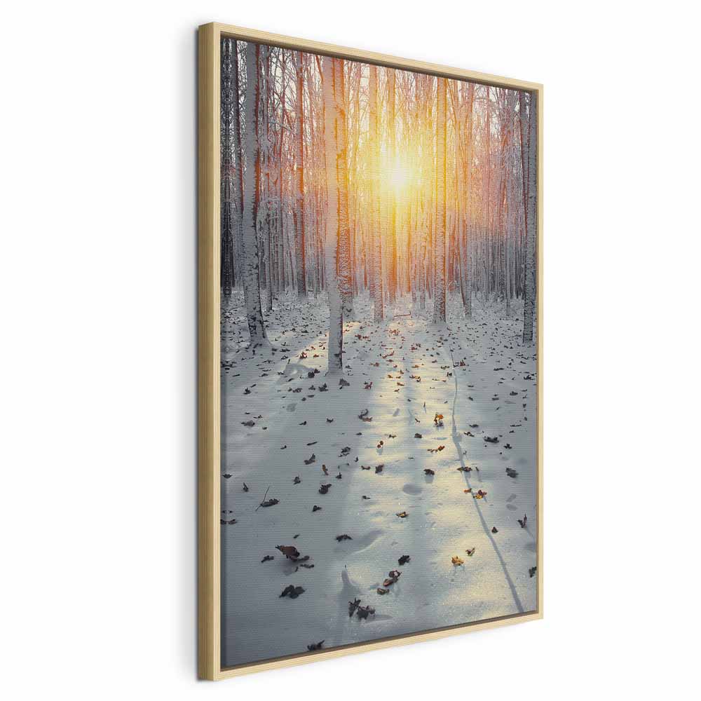 Winter Forest Landscape Vertical Canvas Print