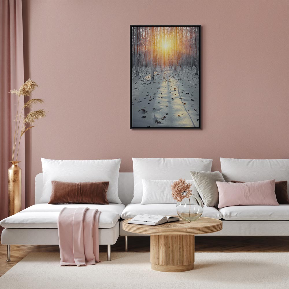Winter Forest Landscape Vertical Canvas Print