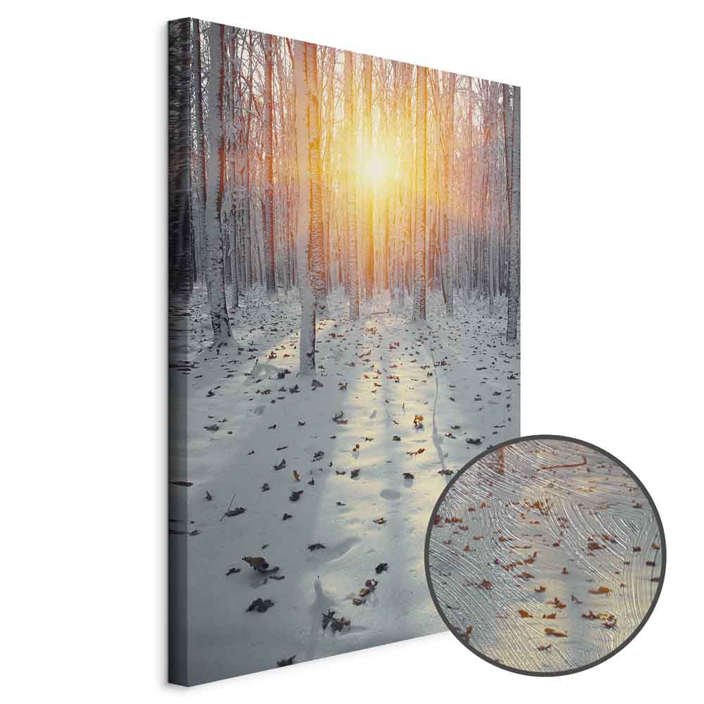 Winter Forest Landscape Vertical Canvas Print