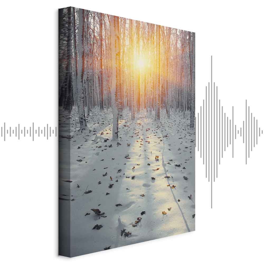 Winter Forest Landscape Vertical Canvas Print