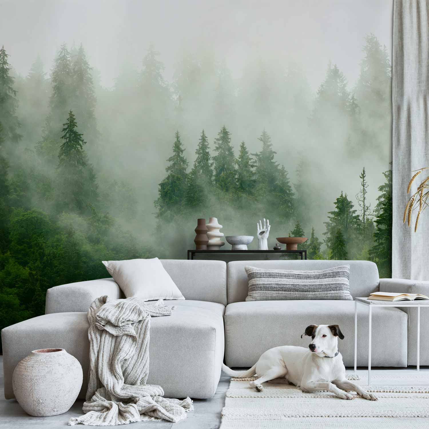 Mountain Forest Green Wall Mural