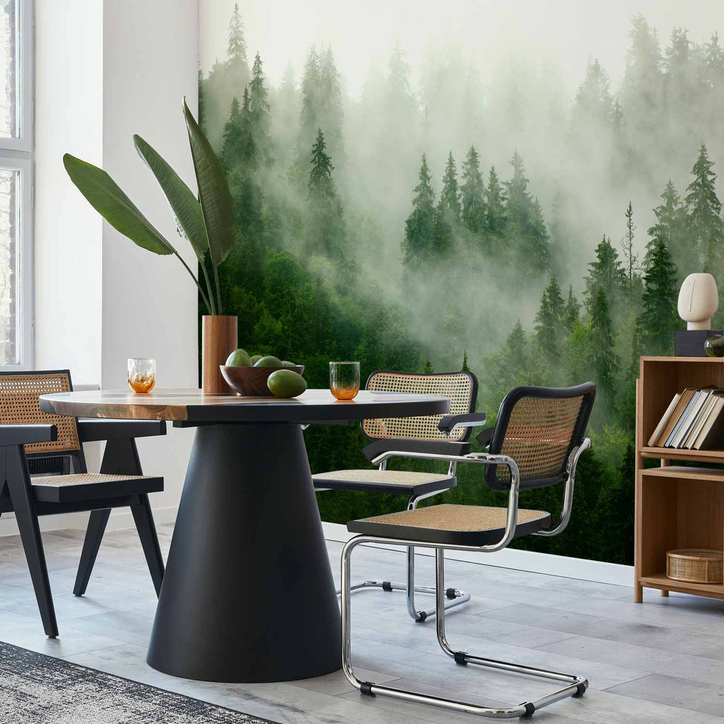 Mountain Forest Green Wall Mural