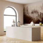 Sepia Mountain Forest Wall Mural