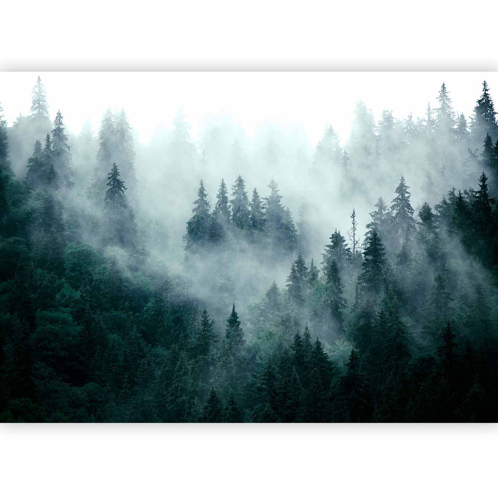 Mountain Forest Dark Green Wall Mural