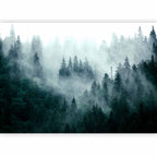 Mountain Forest Dark Green Wall Mural