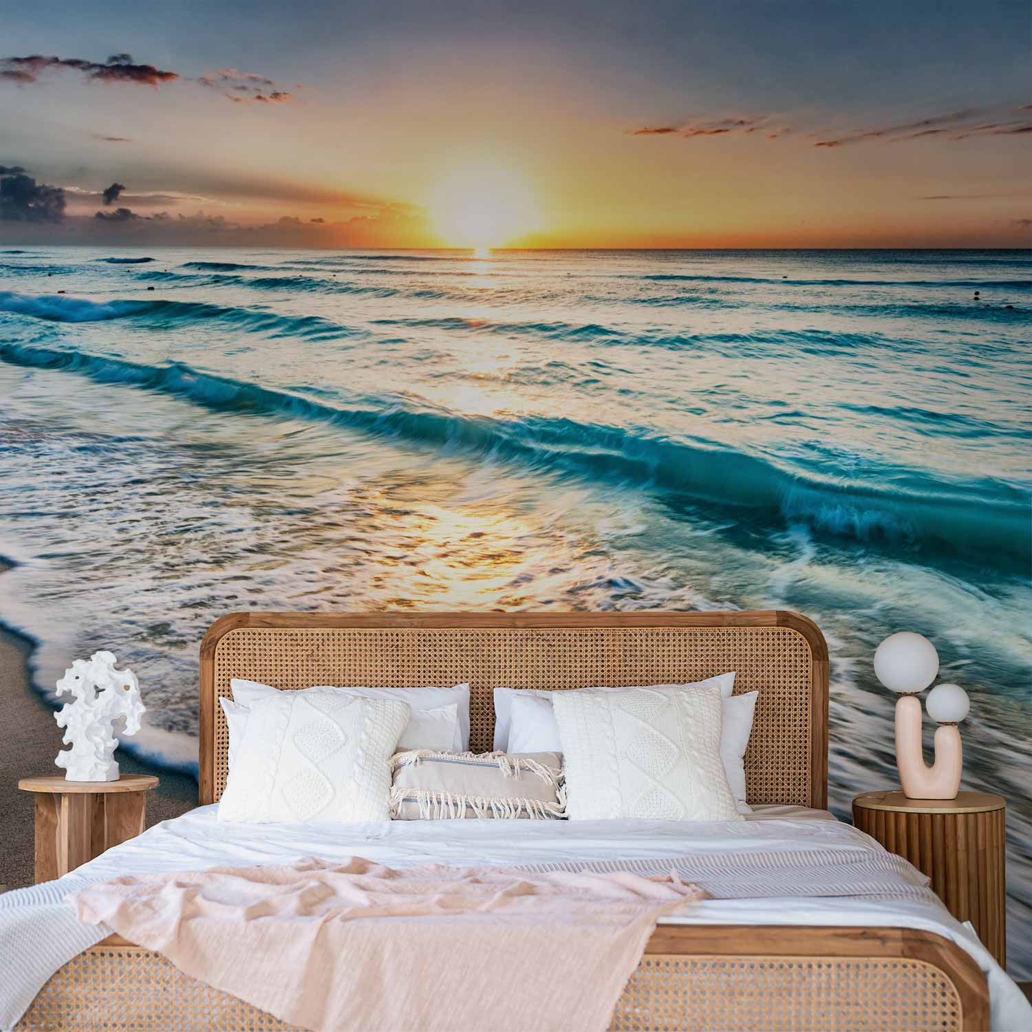Seashore Waves Colourful Wall Mural