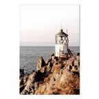 Lantern on Sea Cliff Landscape Canvas Print