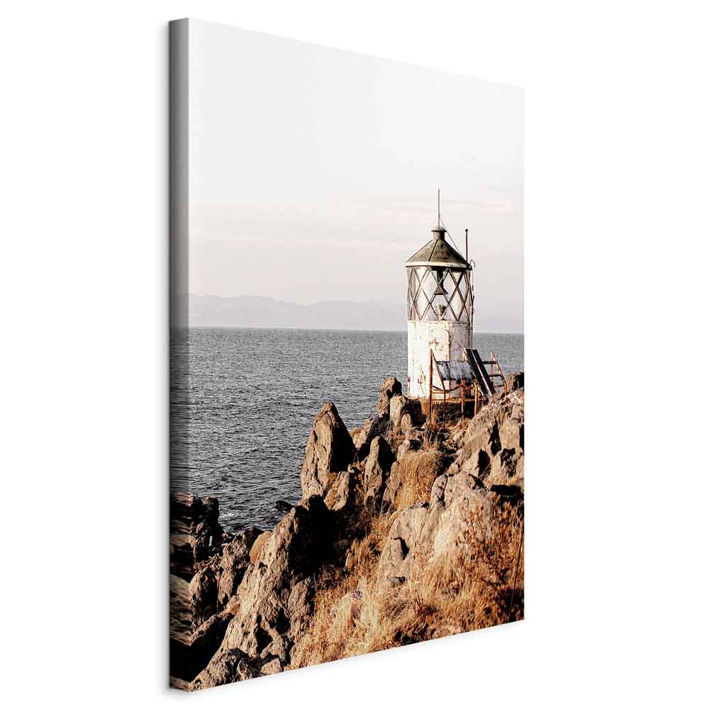 Lantern on Sea Cliff Landscape Canvas Print
