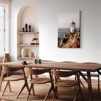 Lantern on Sea Cliff Landscape Canvas Print