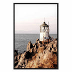 Lantern on Sea Cliff Landscape Canvas Print