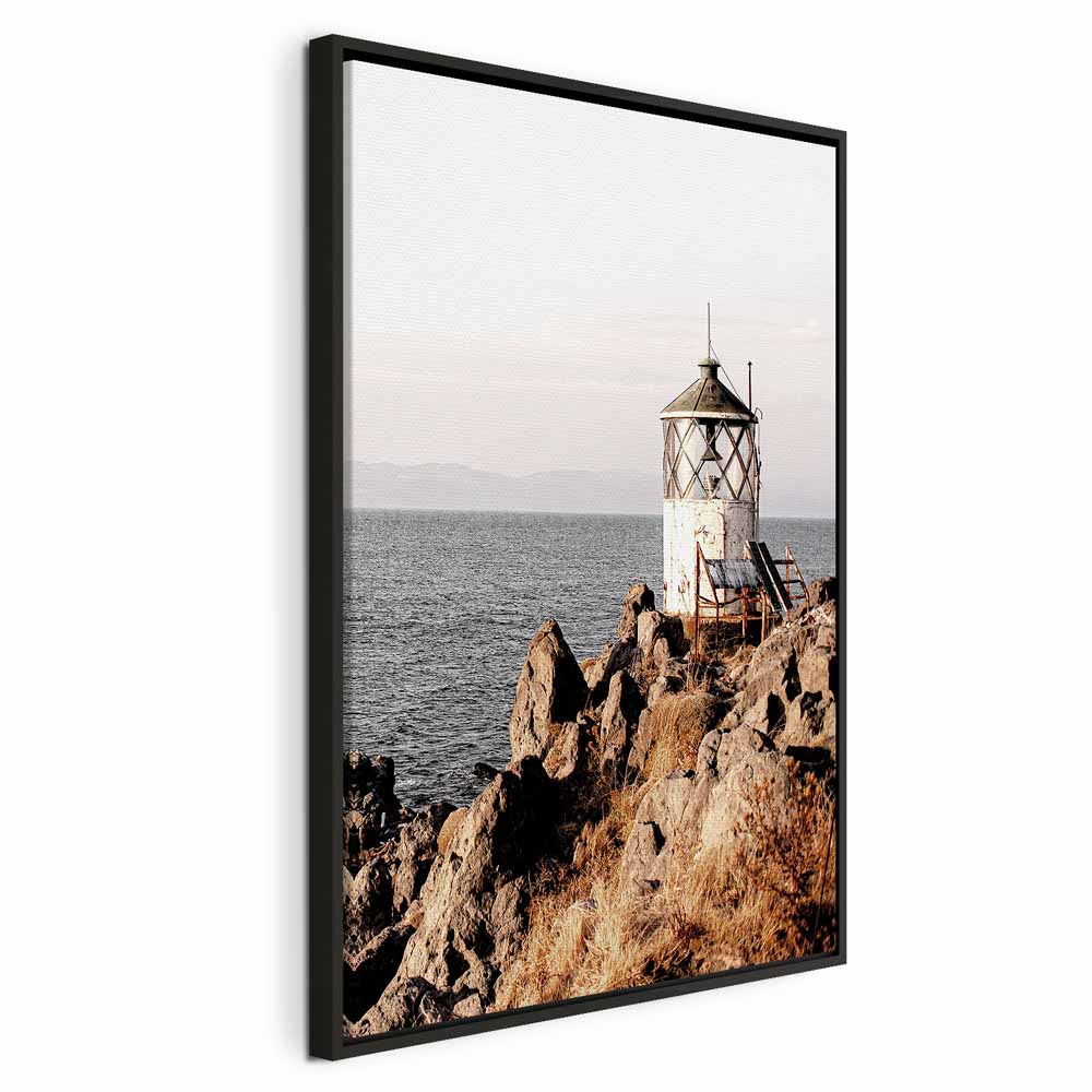 Lantern on Sea Cliff Landscape Canvas Print