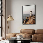 Lantern on Sea Cliff Landscape Canvas Print
