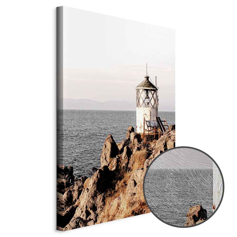 Lantern on Sea Cliff Landscape Canvas Print