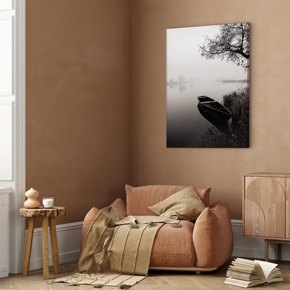 Lakeside Tree Haven Landscape Canvas Print