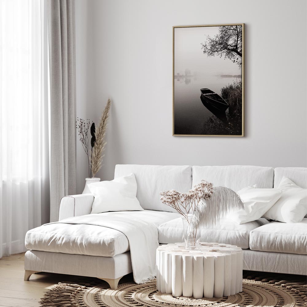 Lakeside Tree Haven Landscape Canvas Print