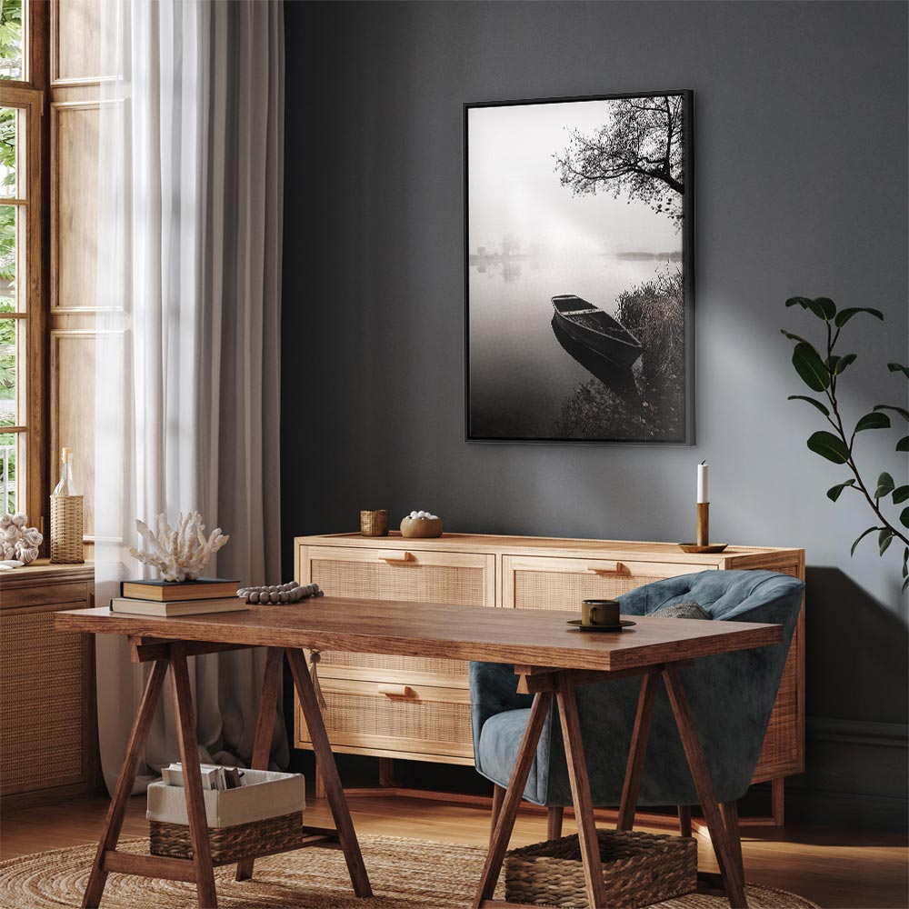 Lakeside Tree Haven Landscape Canvas Print