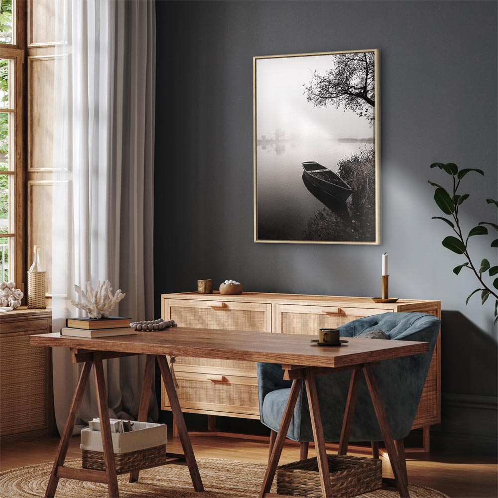 Lakeside Tree Haven Landscape Canvas Print