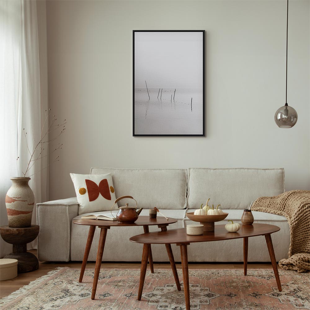 Misty Coastal Trail Vertical Canvas Print