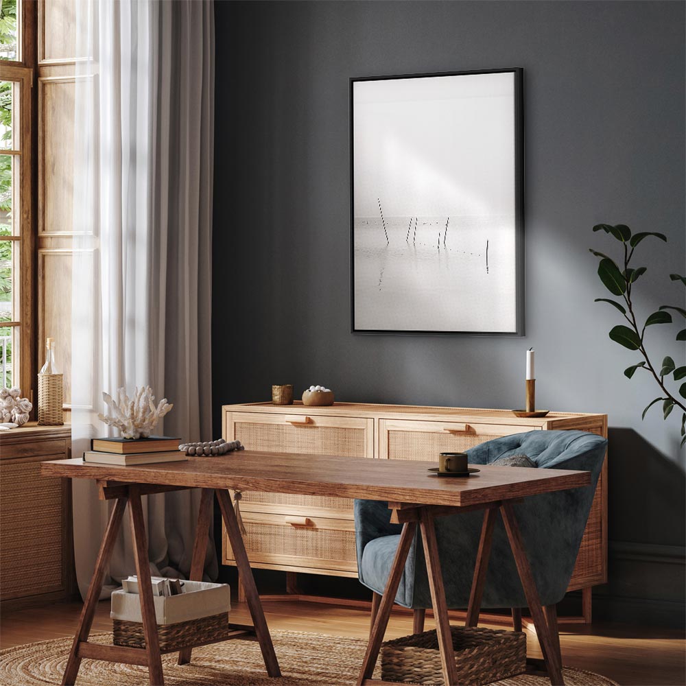 Misty Coastal Trail Vertical Canvas Print