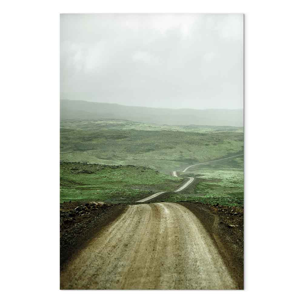 Road Across Plains Landscape Canvas Print