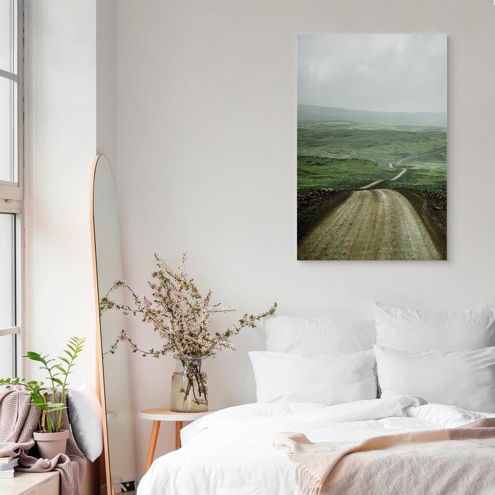 Road Across Plains Landscape Canvas Print