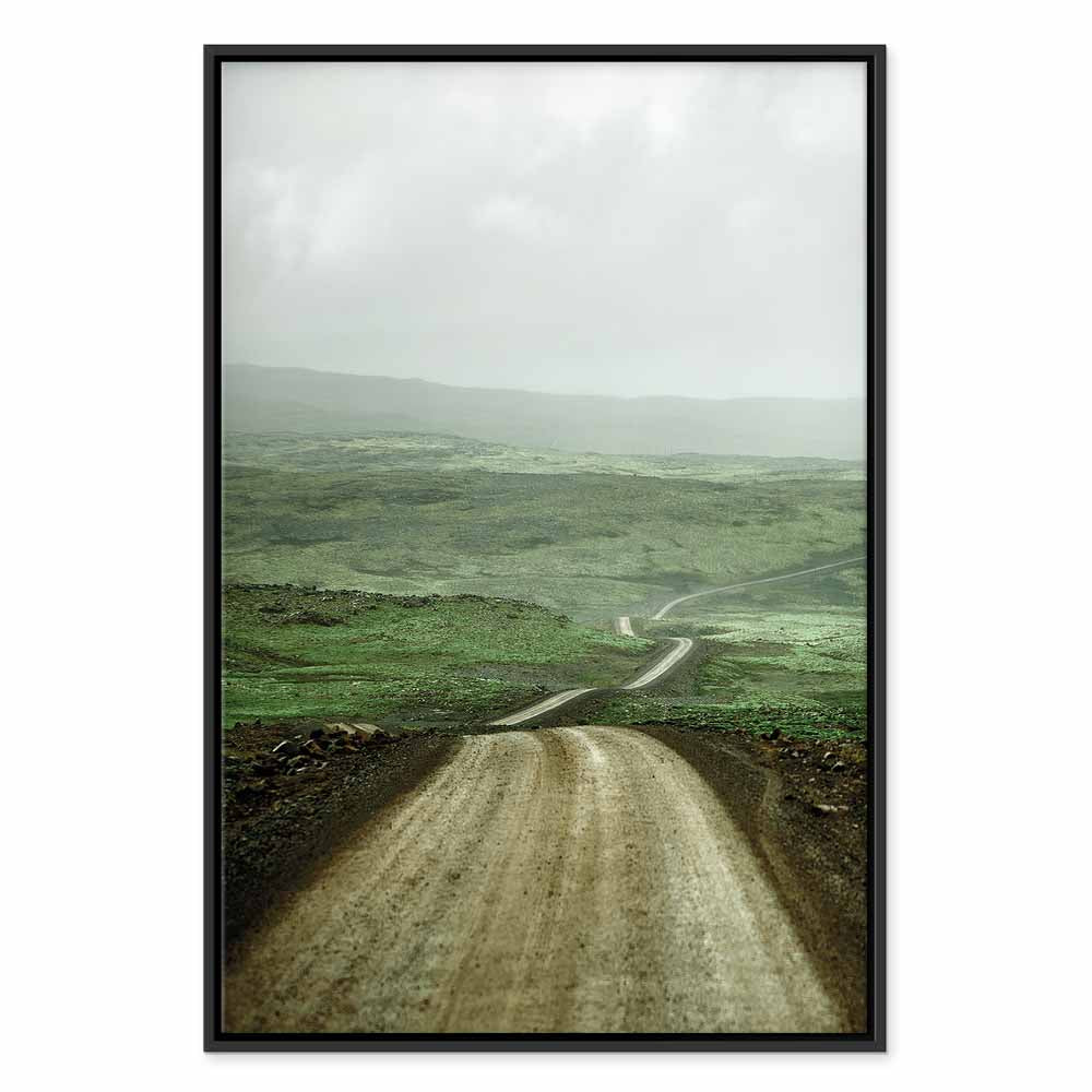 Road Across Plains Landscape Canvas Print