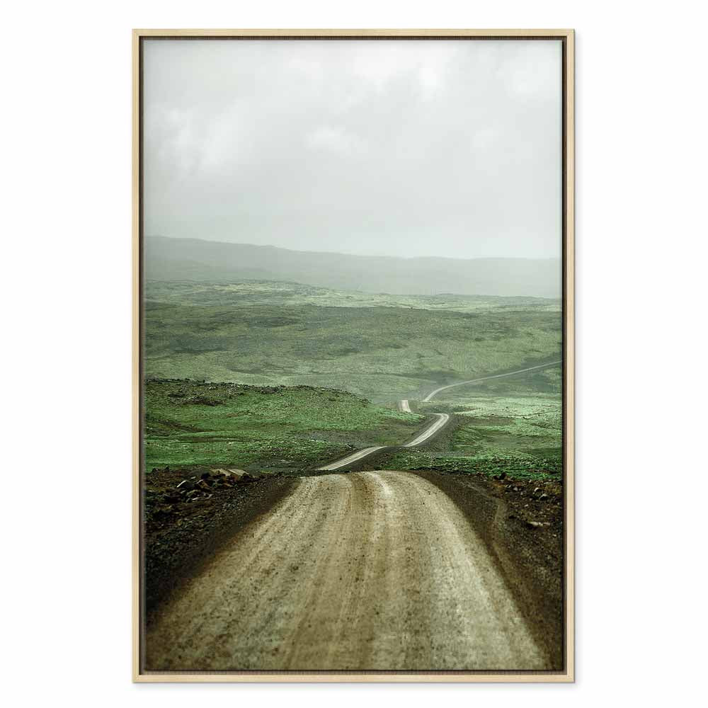 Road Across Plains Landscape Canvas Print
