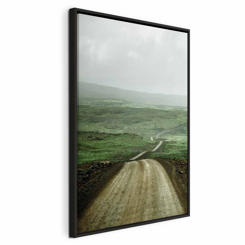 Road Across Plains Landscape Canvas Print