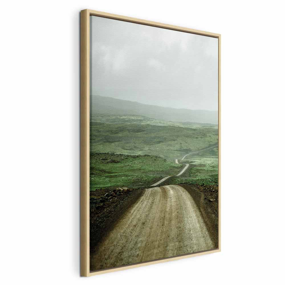 Road Across Plains Landscape Canvas Print