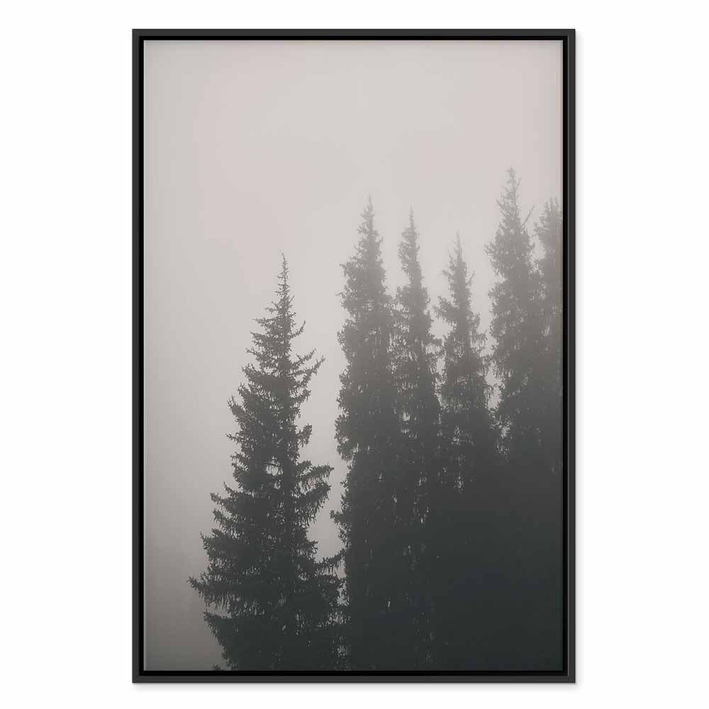 Forest Fog Landscape Vertical Canvas Print