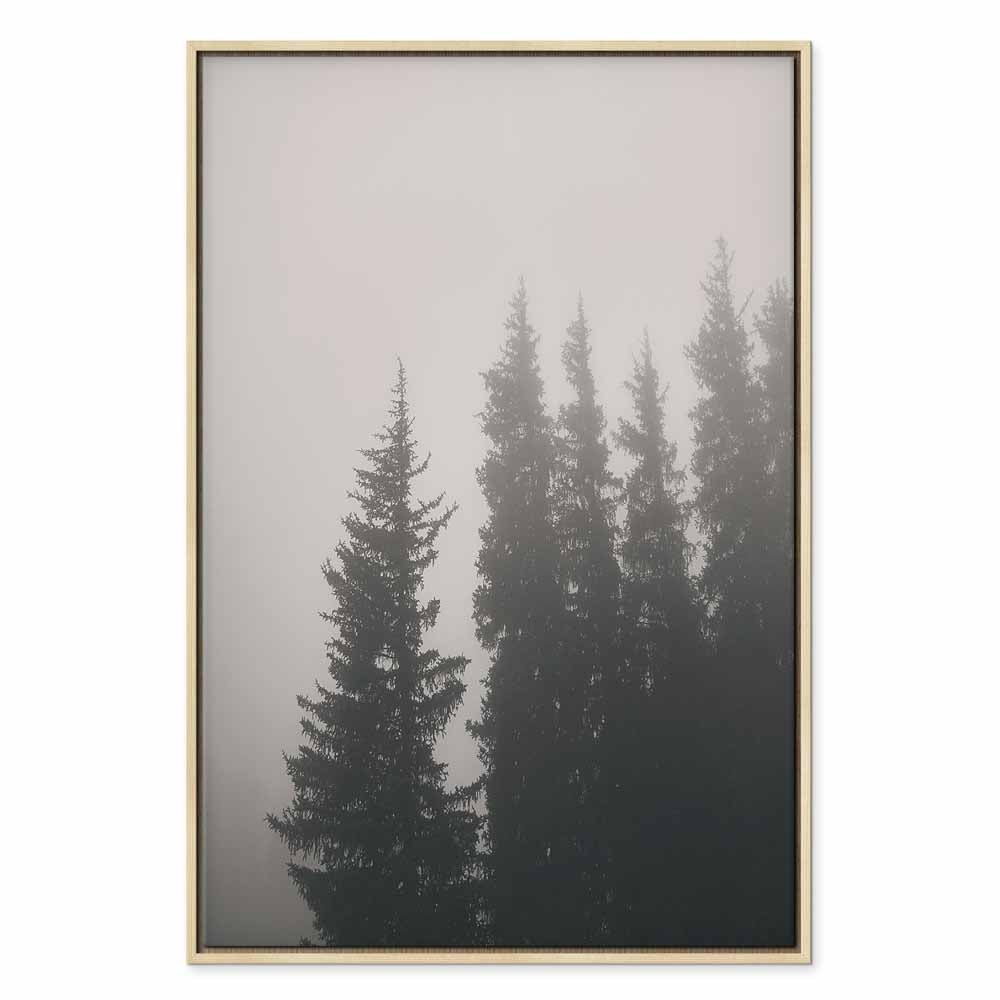 Forest Fog Landscape Vertical Canvas Print