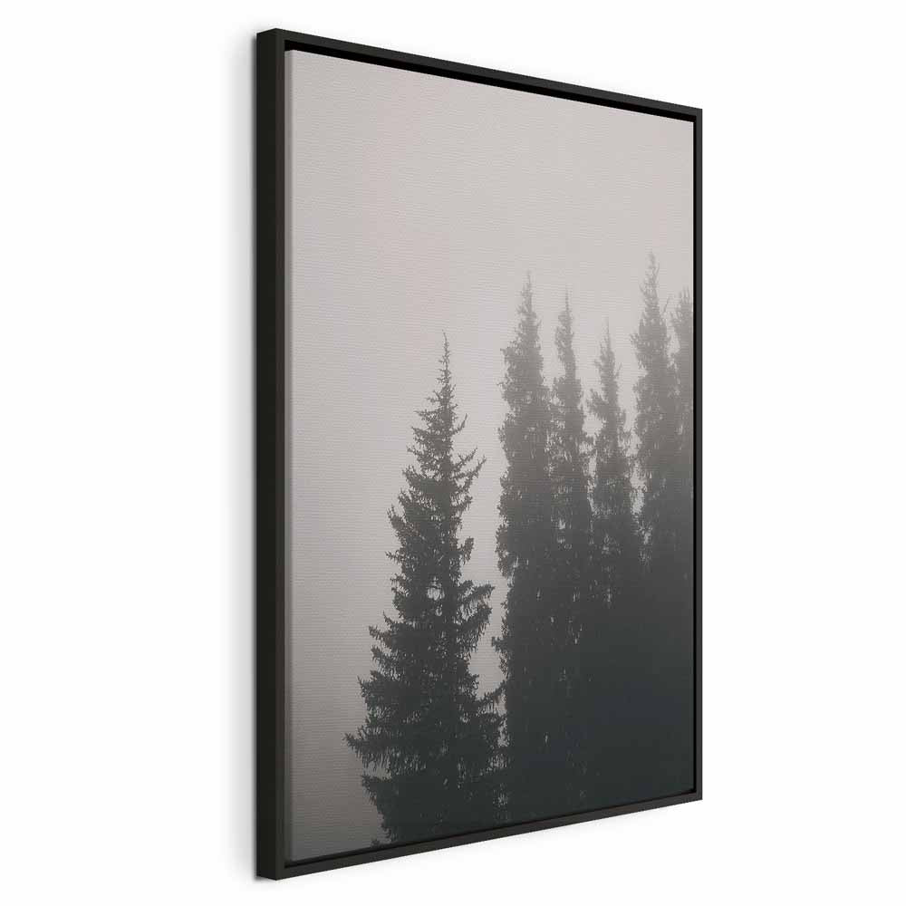 Forest Fog Landscape Vertical Canvas Print