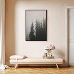 Forest Fog Landscape Vertical Canvas Print