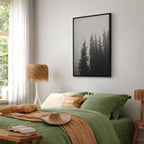 Forest Fog Landscape Vertical Canvas Print