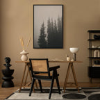 Forest Fog Landscape Vertical Canvas Print