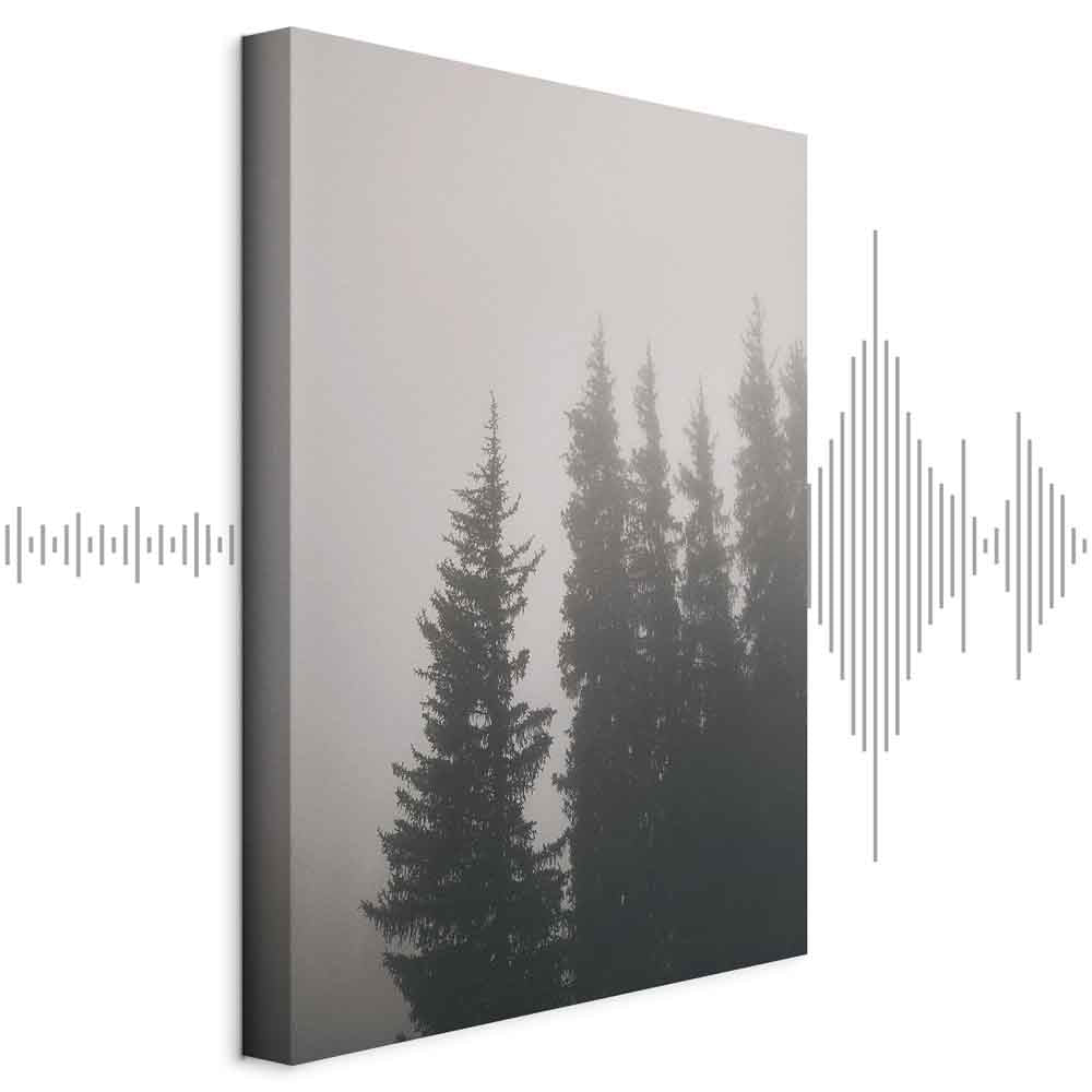 Forest Fog Landscape Vertical Canvas Print
