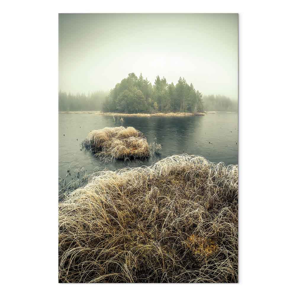 Autumn Wetlands Lake Landscape Canvas Print