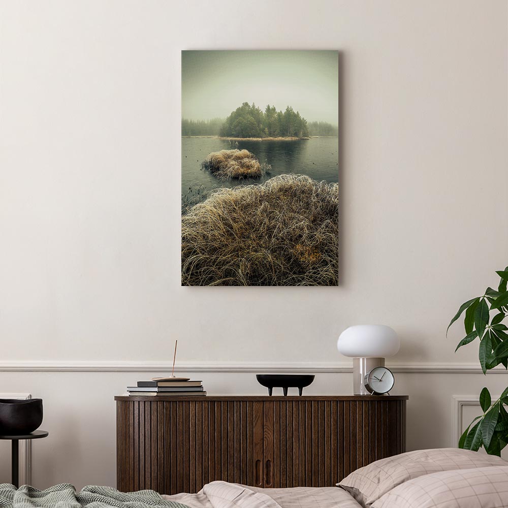 Autumn Wetlands Lake Landscape Canvas Print