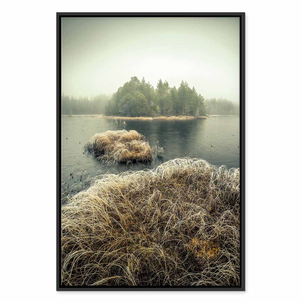 Autumn Wetlands Lake Landscape Canvas Print