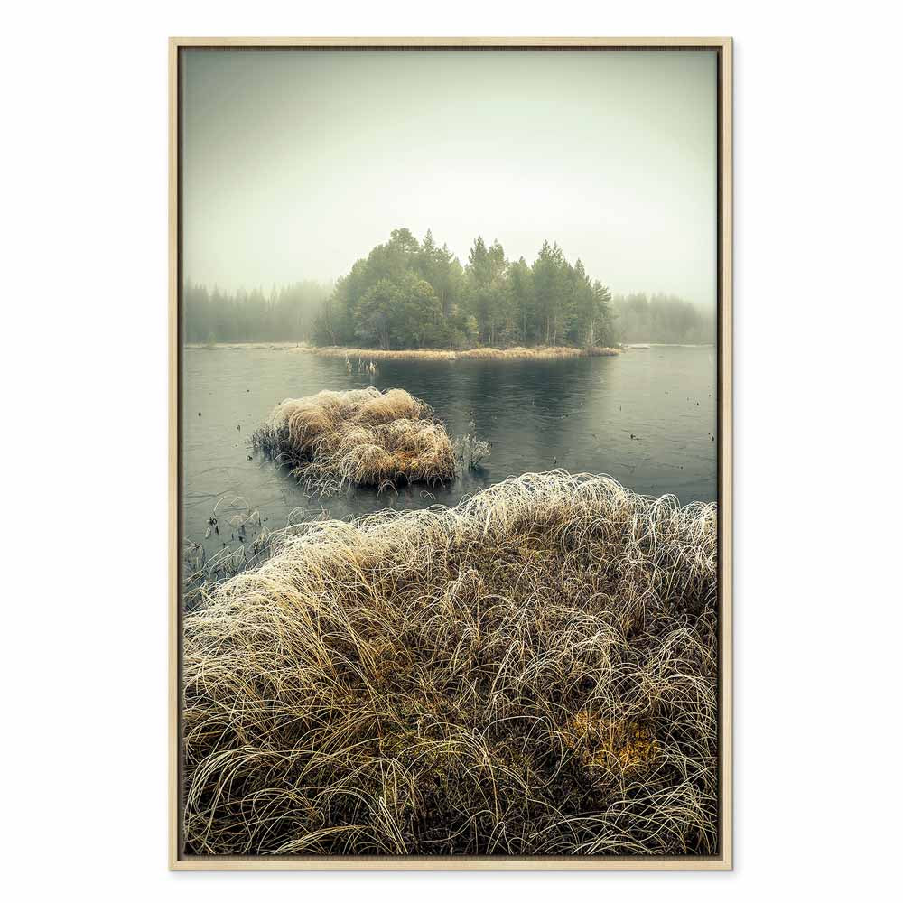 Autumn Wetlands Lake Landscape Canvas Print