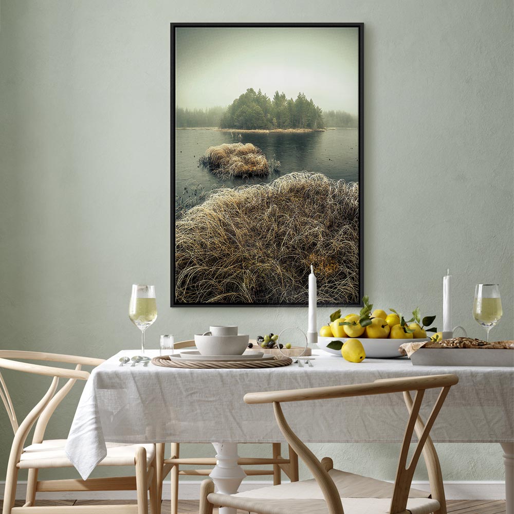 Autumn Wetlands Lake Landscape Canvas Print