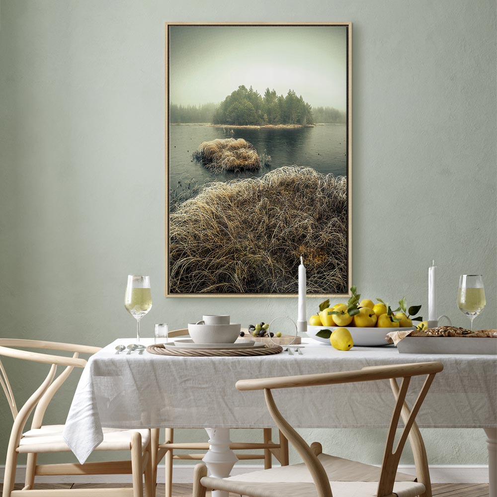 Autumn Wetlands Lake Landscape Canvas Print