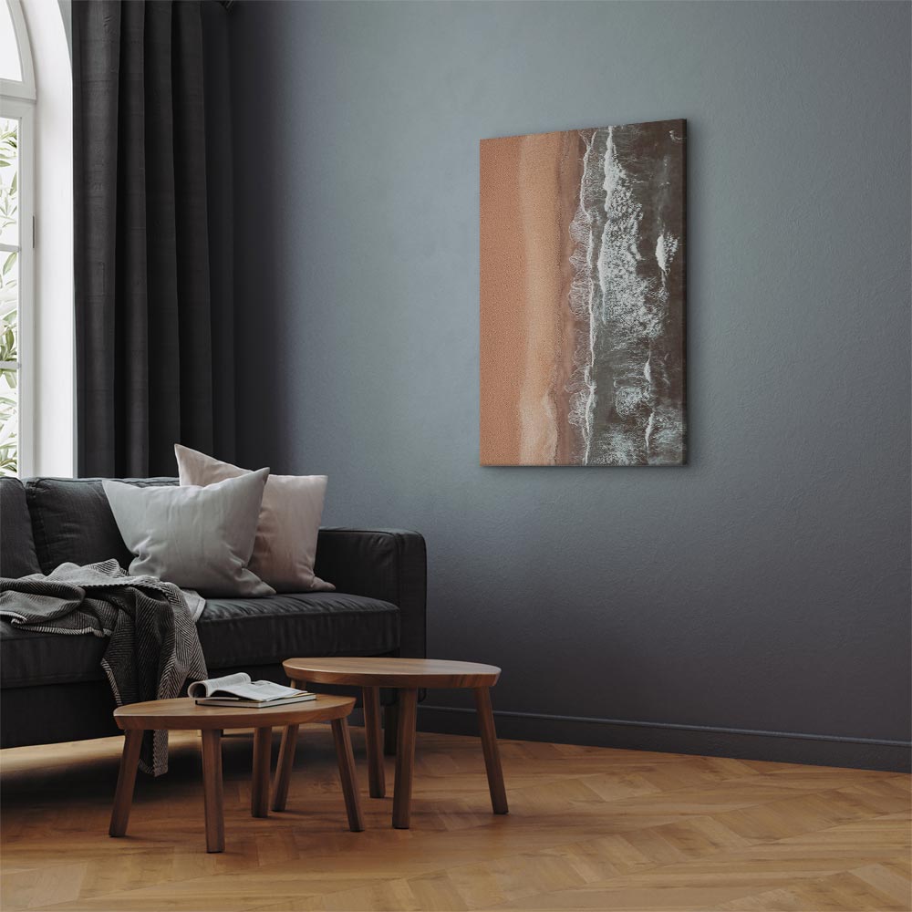 Shoreline Sea and Sand Vertical Canvas Print