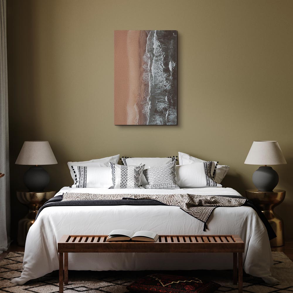 Shoreline Sea and Sand Vertical Canvas Print