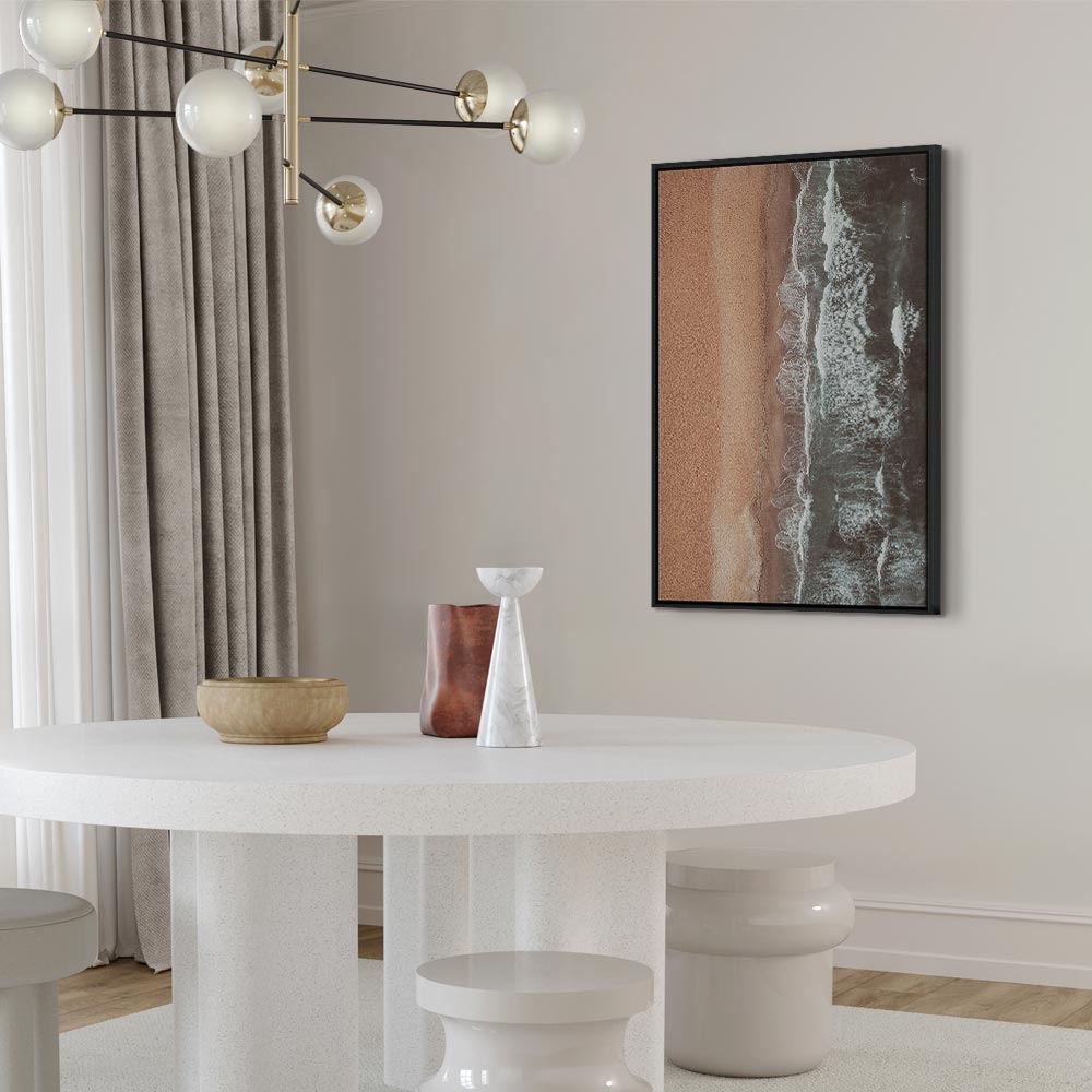 Shoreline Sea and Sand Vertical Canvas Print