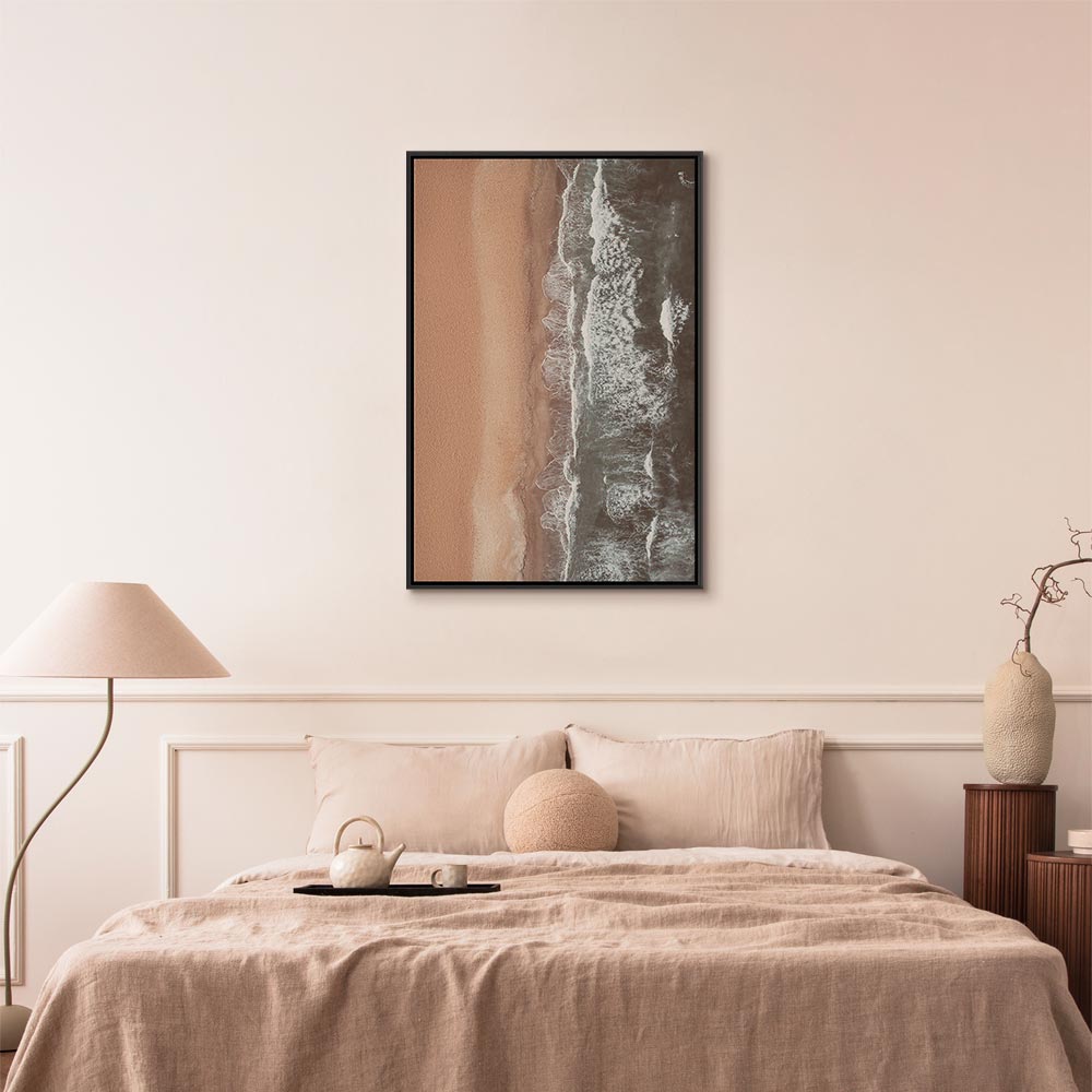 Shoreline Sea and Sand Vertical Canvas Print