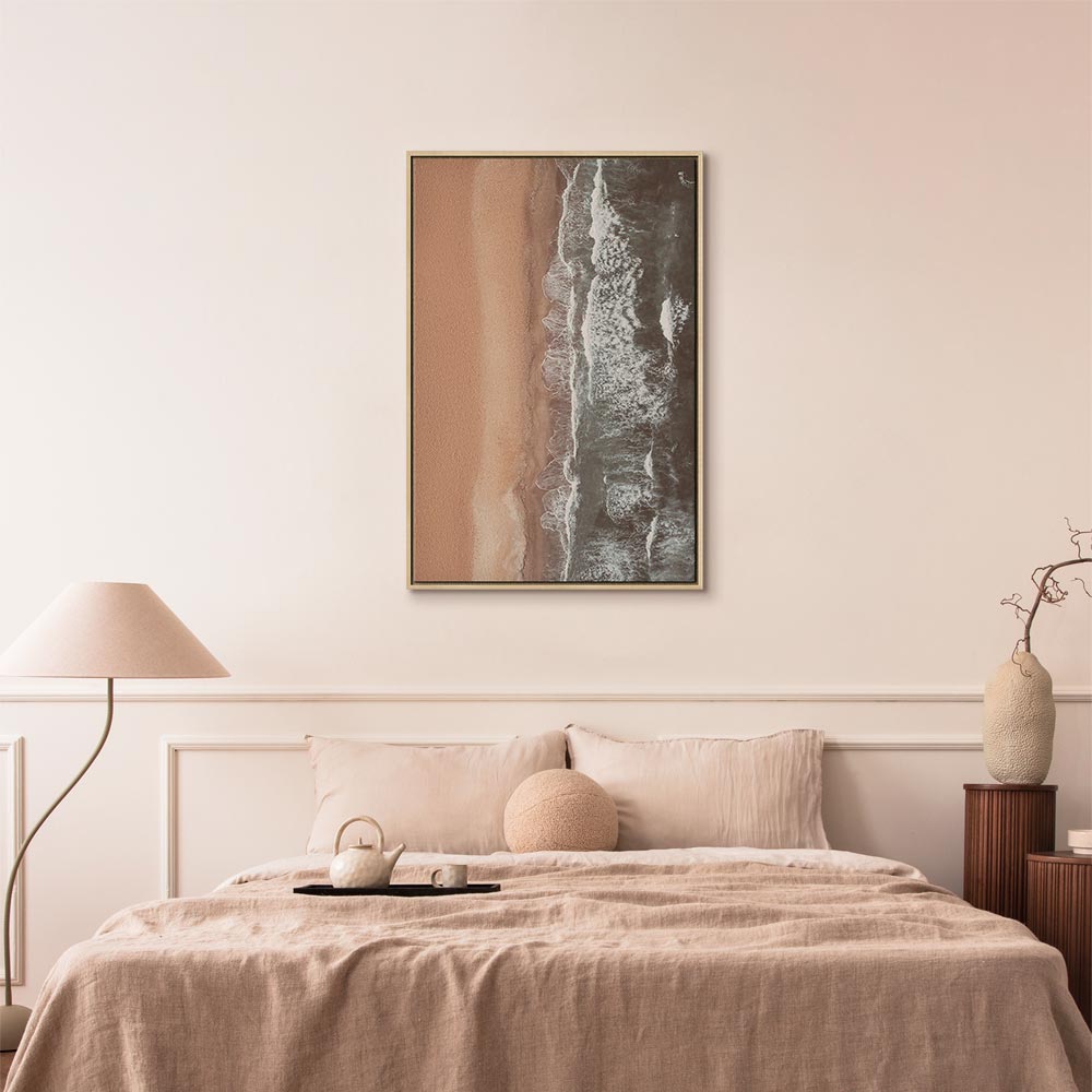 Shoreline Sea and Sand Vertical Canvas Print