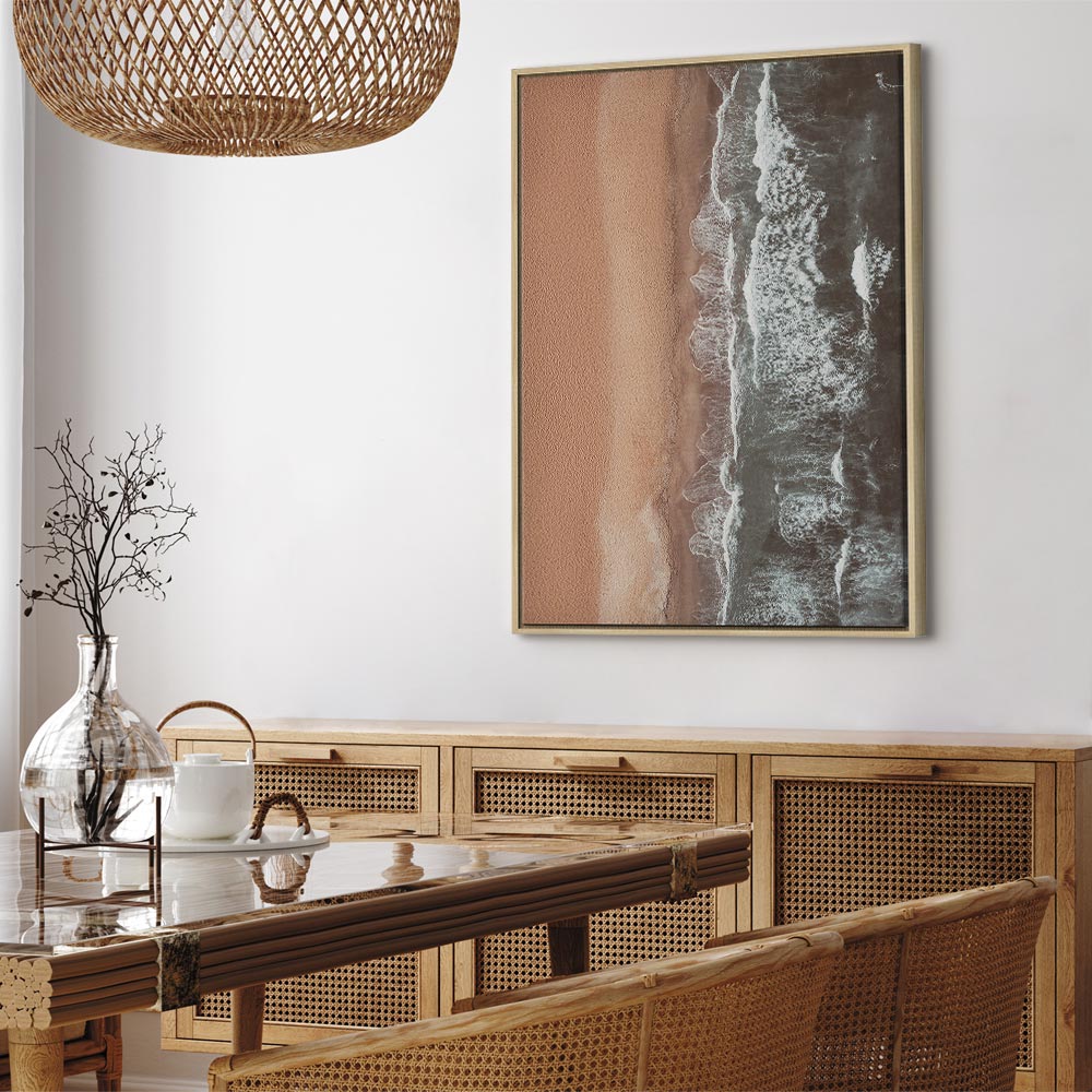 Shoreline Sea and Sand Vertical Canvas Print