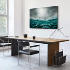 Stormy Ocean Waves Wide Canvas Print