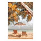 Palm Umbrella Tropical Beach Canvas Print